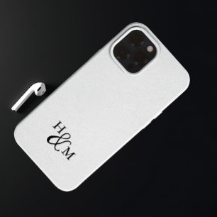 Elegant Monogram Modern Minimalist Black Script iPhone 13 Pro Max Case
