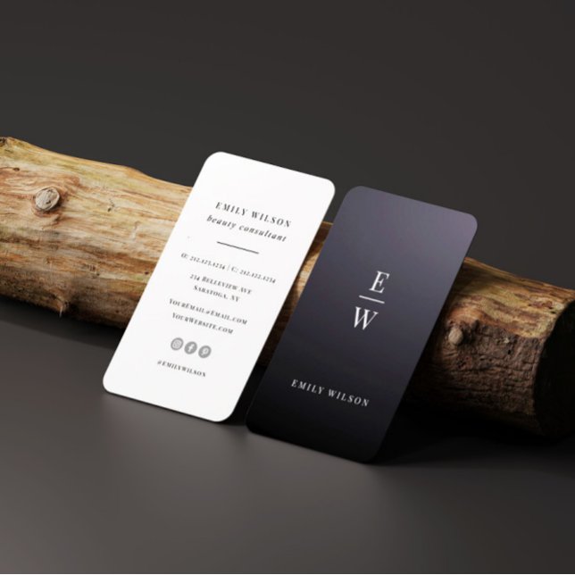 Elegant Monogram Modern Minimalist Professional Business Card (Creator Uploaded)