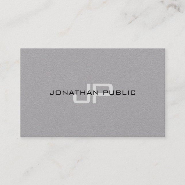 Elegant Monogram Modern Minimalist Template Business Card (Front)