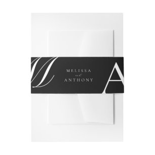 Elegant Monogram Modern Minimalist Wedding Invitation Belly Band