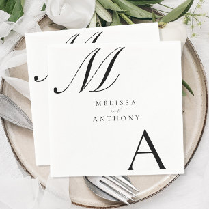 Elegant Monogram Modern Minimalist Wedding Napkin