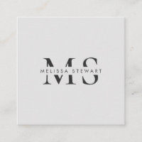Elegant monogram modern plain grey professional