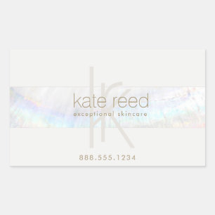 Elegant Monogram Modern Seashell Gift Certificate  Rectangular Sticker