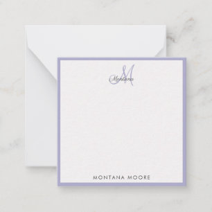 Elegant Monogram Modern Simple Girly Peri Purple Card