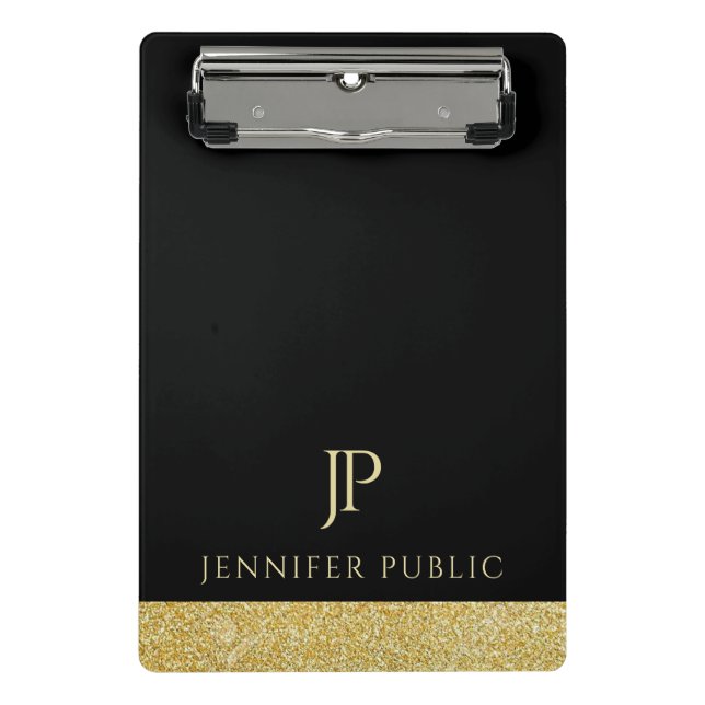 Elegant Monogram Modern Trendy Minimalist Design Mini Clipboard (Front)