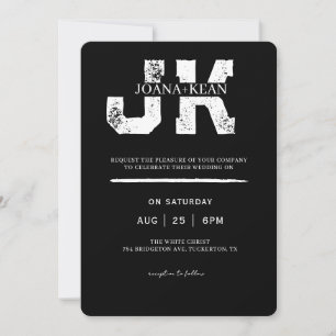 Elegant Monogram Modern Wedding Invitation