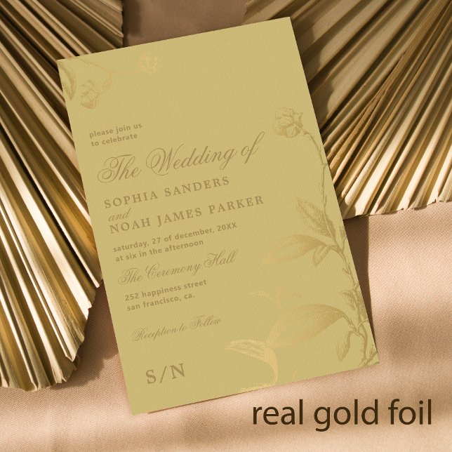Elegant monogram modern wedding real gold (Creator Uploaded)