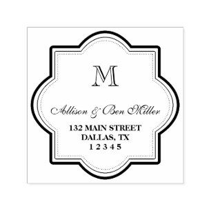 Elegant Monogram Name & Address Self-inking Stamp