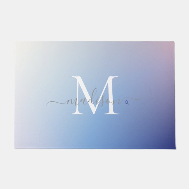 Elegant Monogram Name Design - Feminine Script  Doormat (Front)