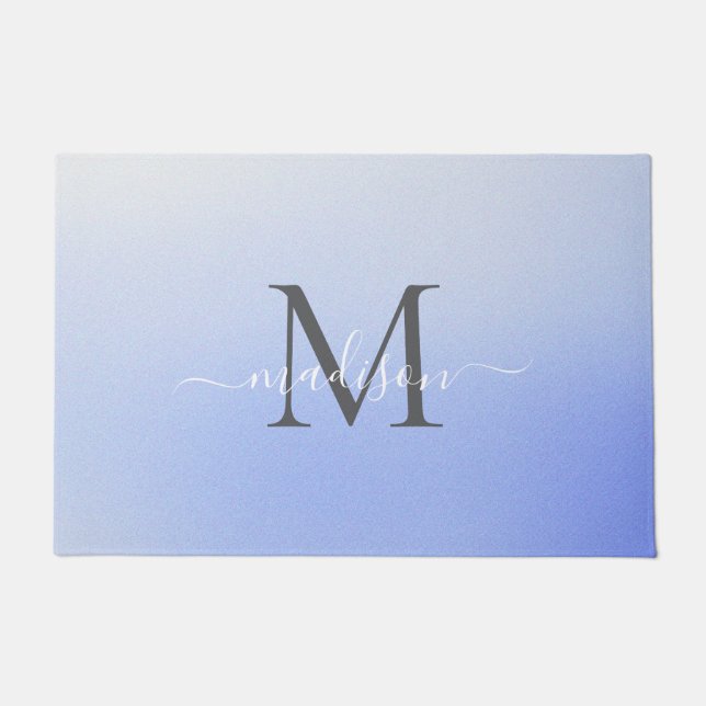 Elegant Monogram Name Design - Feminine Script  Doormat (Front)