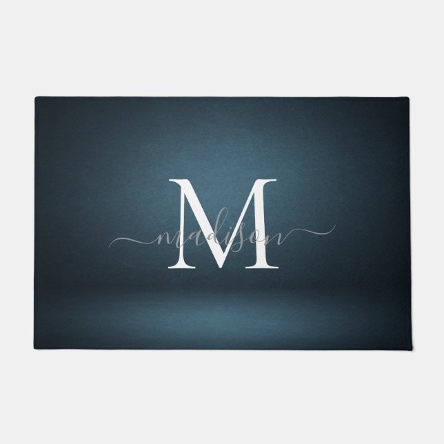 Elegant Monogram Name Design - Feminine Script  Doormat (Front)