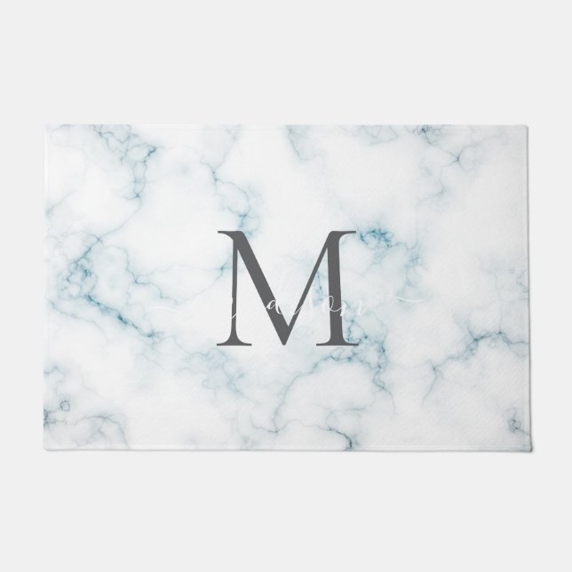 Elegant Monogram Name Design - Feminine Script  Doormat (Front)