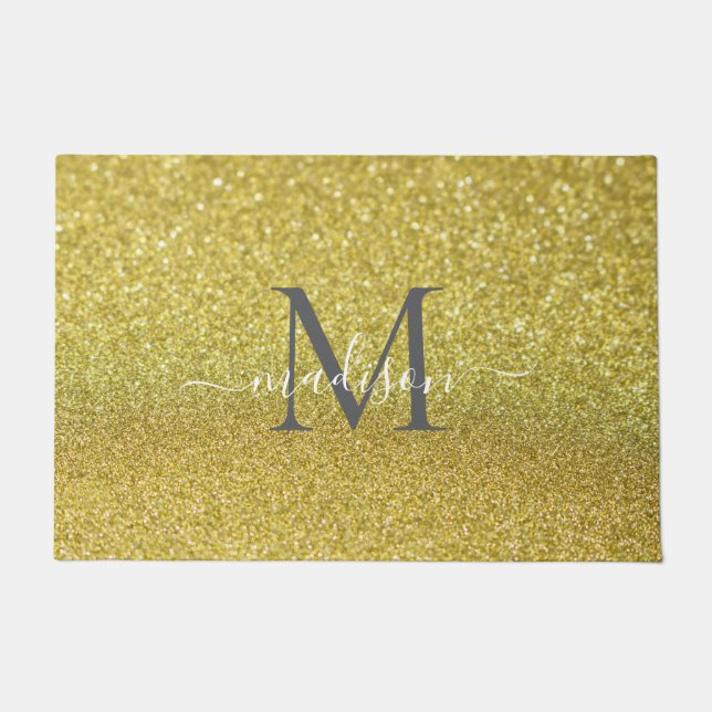 Elegant Monogram Name Design - Feminine Script  Doormat (Front)