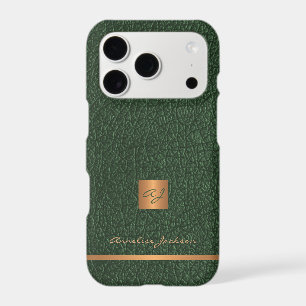 Elegant monogram name personalised dark green gold