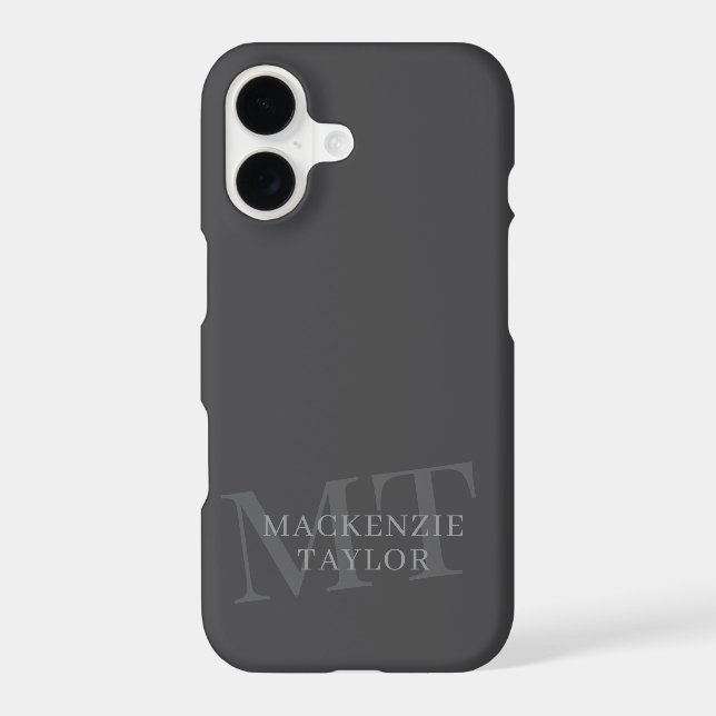 Elegant Monogram Name Personalised Text  (Back)