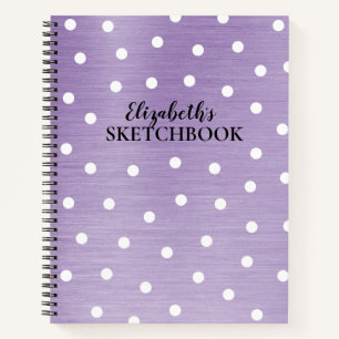 Elegant Monogram Name Purple Sketchbook Notebook
