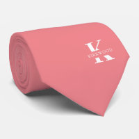Elegant Monogram + Name | Shrimp Pink | One-Sided