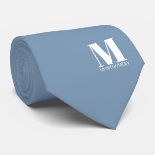 Elegant Monogram + Name Wedding Tie