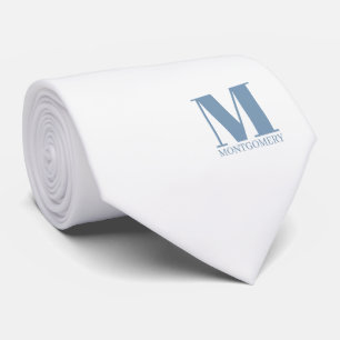 Elegant Monogram + Name Wedding Tie
