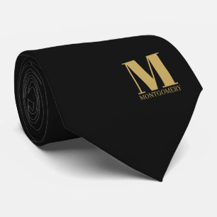 Elegant Monogram + Name Wedding Tie