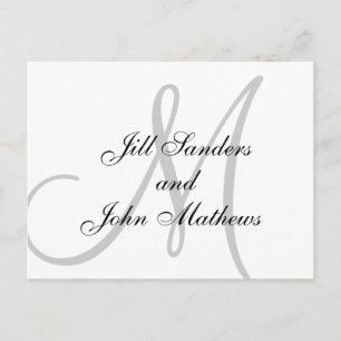 Elegant Monogram Names Save the Date Announcement Postcard
