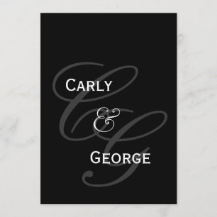 Elegant Monogram & Names Wedding Invitation Back