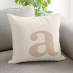 Elegant Monogram Neutral Beige Letter Initial Cushion<br><div class="desc">Elegant modern monogram letter initial. Personalise for custom monogrammed gifts and more.</div>