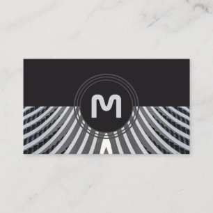 Elegant monogram organic architecture waves business card