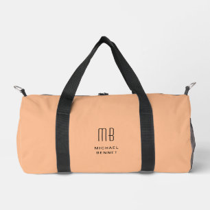 Elegant Monogram Peach Duffle Bag