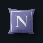 Elegant Monogram Periwinkle Blue Minimalist Cushion<br><div class="desc">Adorn your living room with the happiest and warmest of all blue hues - periwinkle blue. This Monogram Periwinkle Blue Minimalist Throw Pillow would look great in any corner of your room.</div>