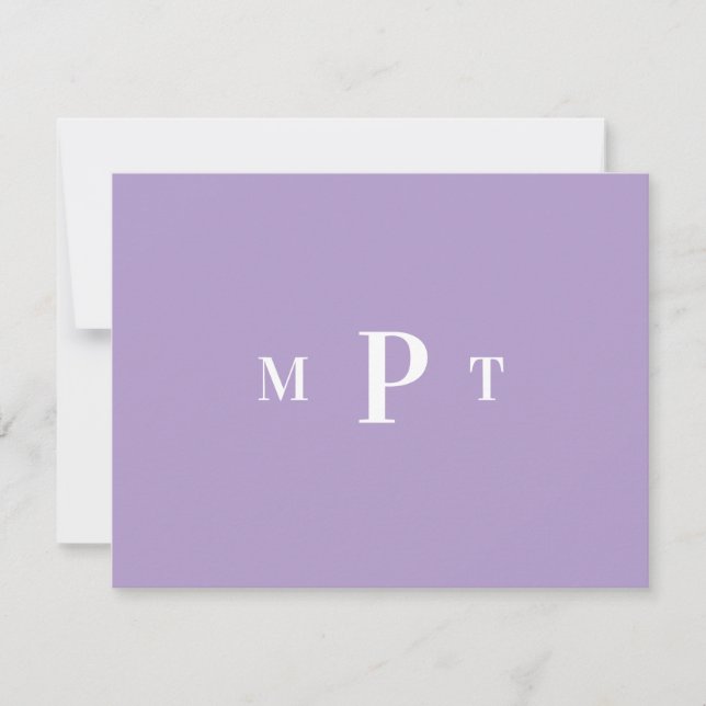 Elegant Monogram Personal Stationery Invitation (Front)