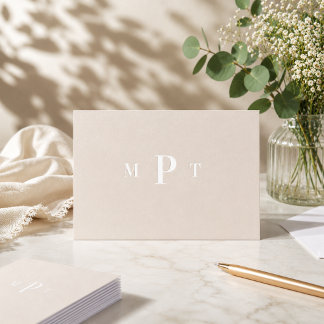 Elegant Monogram Personal Stationery Invitation