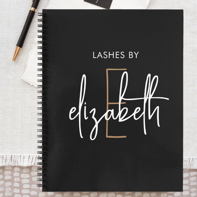 Elegant Monogram Personalised Beauty Business Notebook (Creator Uploaded)