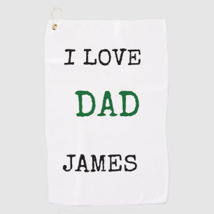 Elegant Monogram Personalized with name Father's Golf Towel