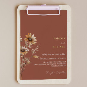 Elegant Monogram Photo Wildflower Wedding