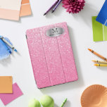 Elegant Monogram Pink Glitter and Silver iPad Pro Cover<br><div class="desc">Monogram iPad Cover ready for you to personalise. ✔Note: Not all template areas need changed. 📌If you need further customisation, please click the "Click to Customise further" or "Customise or Edit Design"button and use our design tool to resize, rotate, change text colour, add text and so much more.⭐This Product is...</div>