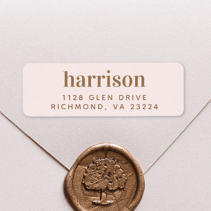 Elegant Monogram Pink Gold Return Address Label
