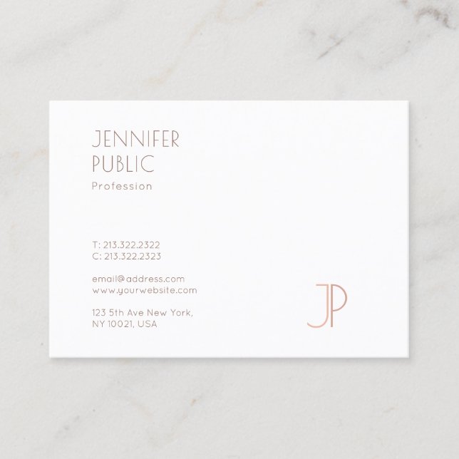 Elegant Monogram Plain Modern Chic Design Luxury Business Card (Front)