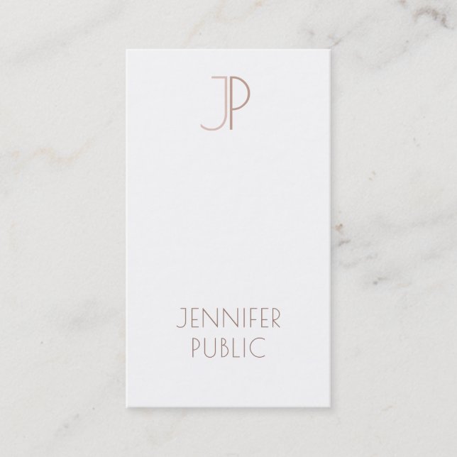Elegant Monogram Plain Modern Professional Luxury Business Card (Front)
