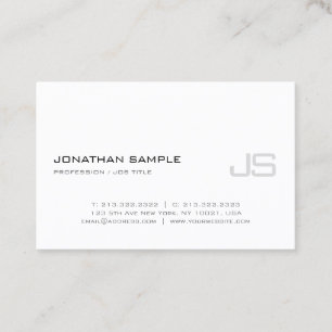 Elegant Monogram Plain Modern Sleek Design Popular Business Card