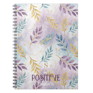 Elegant Monogram Positive Thoughts Notebook