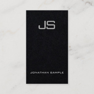 Elegant Monogram Premium Black Unique Vertical Business Card