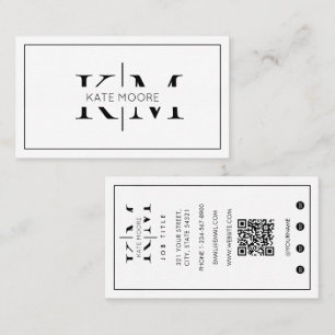 Elegant Monogram Professional Black White Modern Business Card