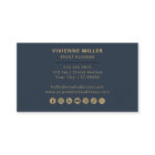 Elegant Monogram Professional Navy Blue Gold 