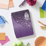 Elegant Monogram Purple Glitter and Silver iPad Pro Cover<br><div class="desc">Monogram iPad Cover ready for you to personalise. ✔Note: Not all template areas need changed. 📌If you need further customisation, please click the "Click to Customise further" or "Customise or Edit Design"button and use our design tool to resize, rotate, change text colour, add text and so much more.⭐This Product is...</div>