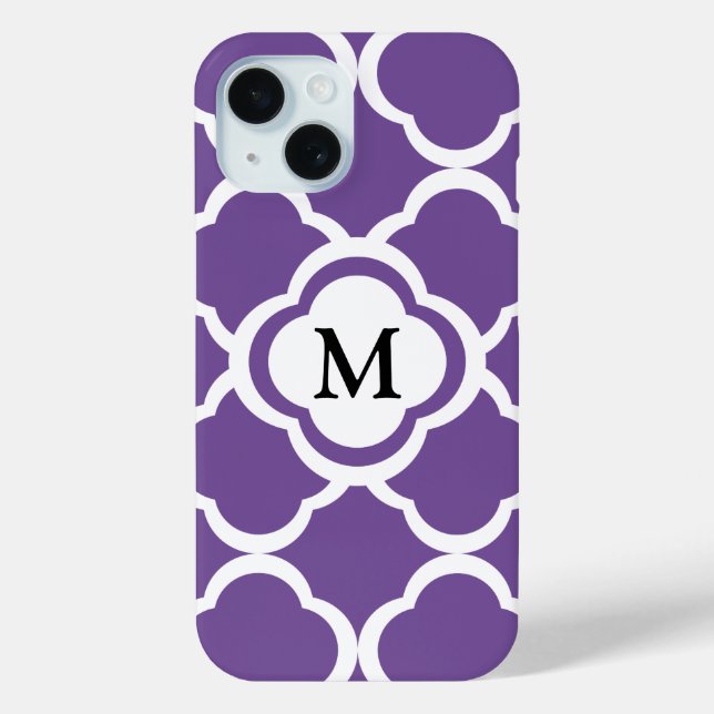 Elegant Monogram Purple Pattern Case-Mate iPhone Case (Back)