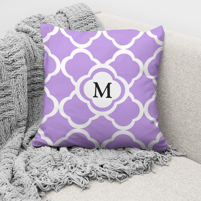 Elegant Monogram Purple Pattern Cushion (Creator Uploaded)