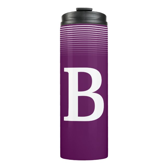 Elegant Monogram - Purple Thermal Tumbler (Front)