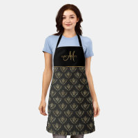 Elegant Monogram, Queen Bee, Black with Gold