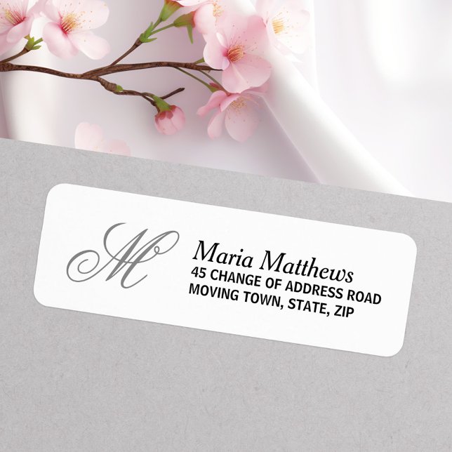 Elegant monogram return address label (Elegant monogram return address label)